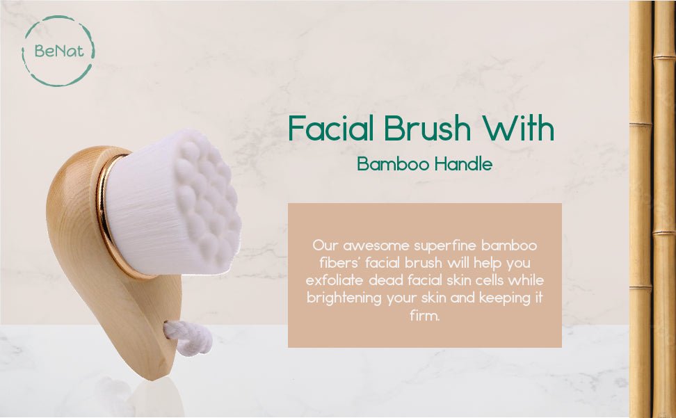 Facial Brush with Bamboo Handle - Comfortable home equipment