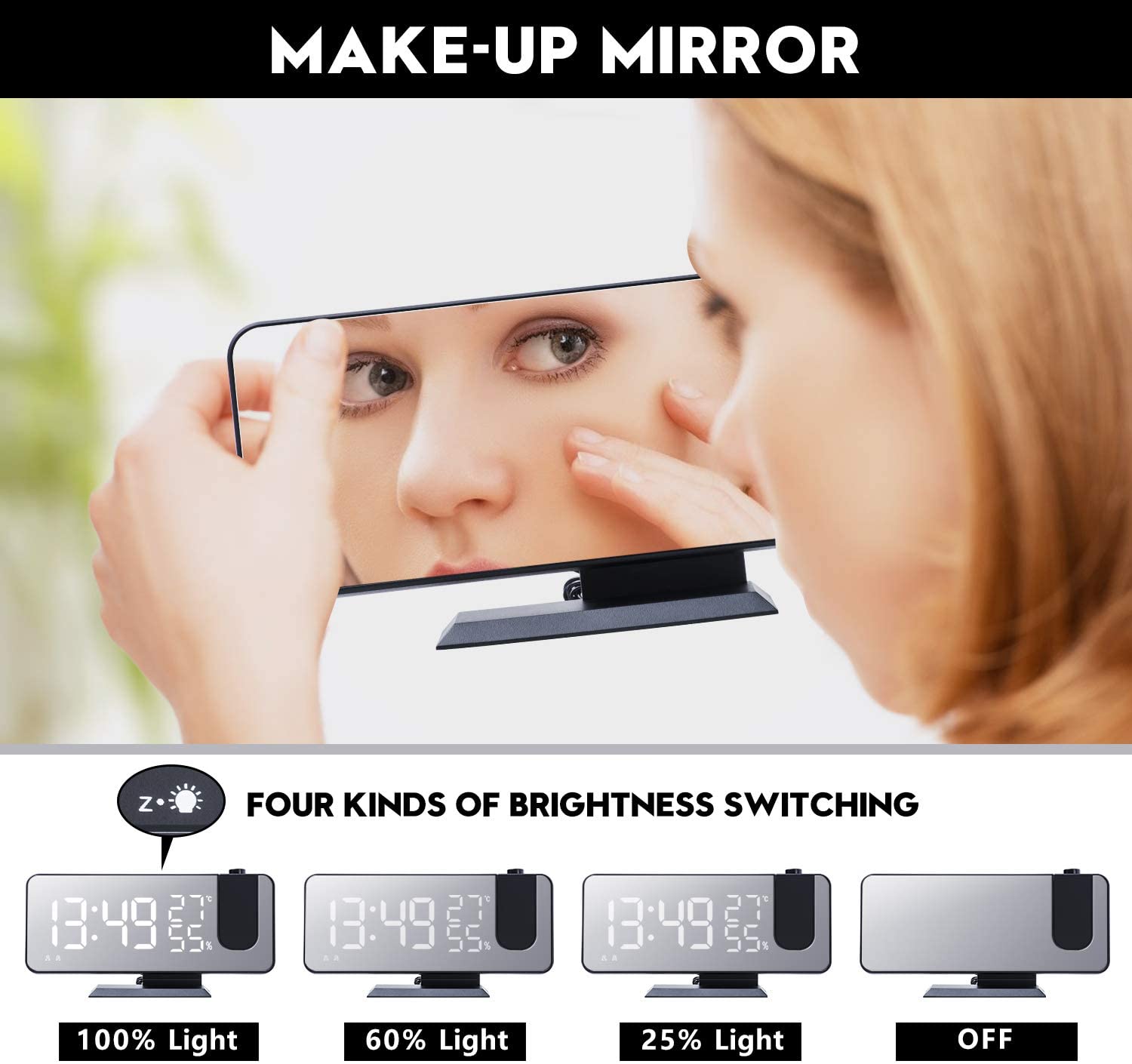 LED Projection Digital Alarm Clock Phone Charger - Comfortable home equipment